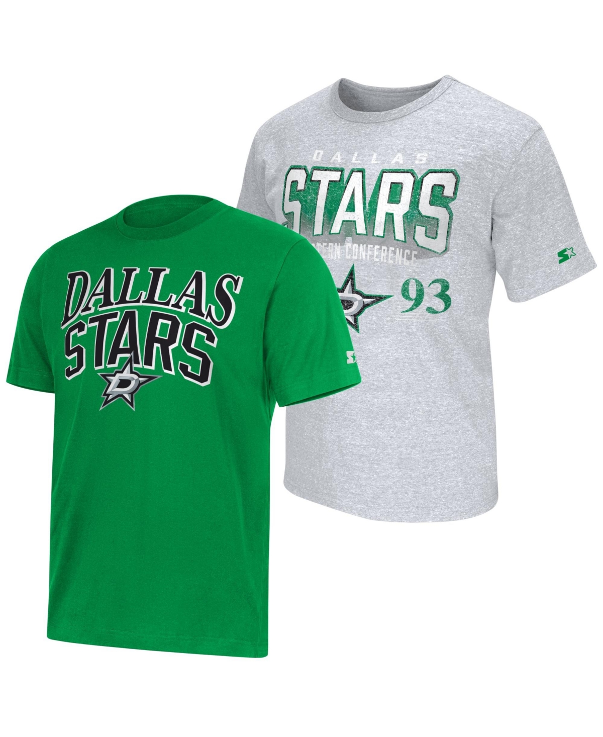Starter Men's Kelly Green/Heather Gray Dallas Stars T-Shirt Set, 2 Pack - Kelly Green, Heather Gray