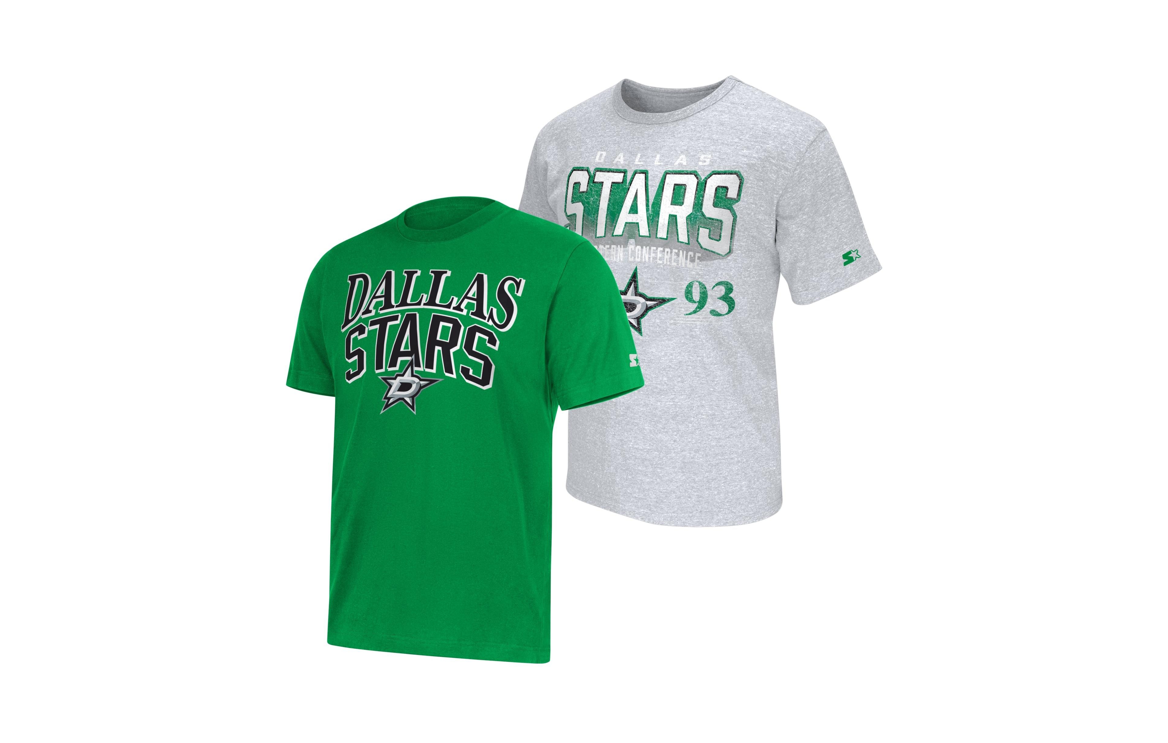 Starter Men's Kelly Green/Heather Gray Dallas Stars T-Shirt Set, 2 Pack
