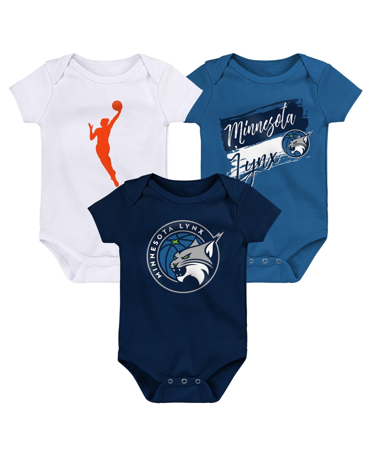 Outerstuff Baby Boys' and Girls' Minnesota Lynx Destiny Creeper Set, 3-Piece - Navy