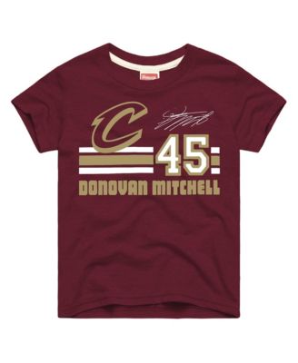 Big Boys' and Girls' Donovan Mitchell Wine Cleveland Cavaliers Remix Signature Name Number Tri-Blend T-Shirt