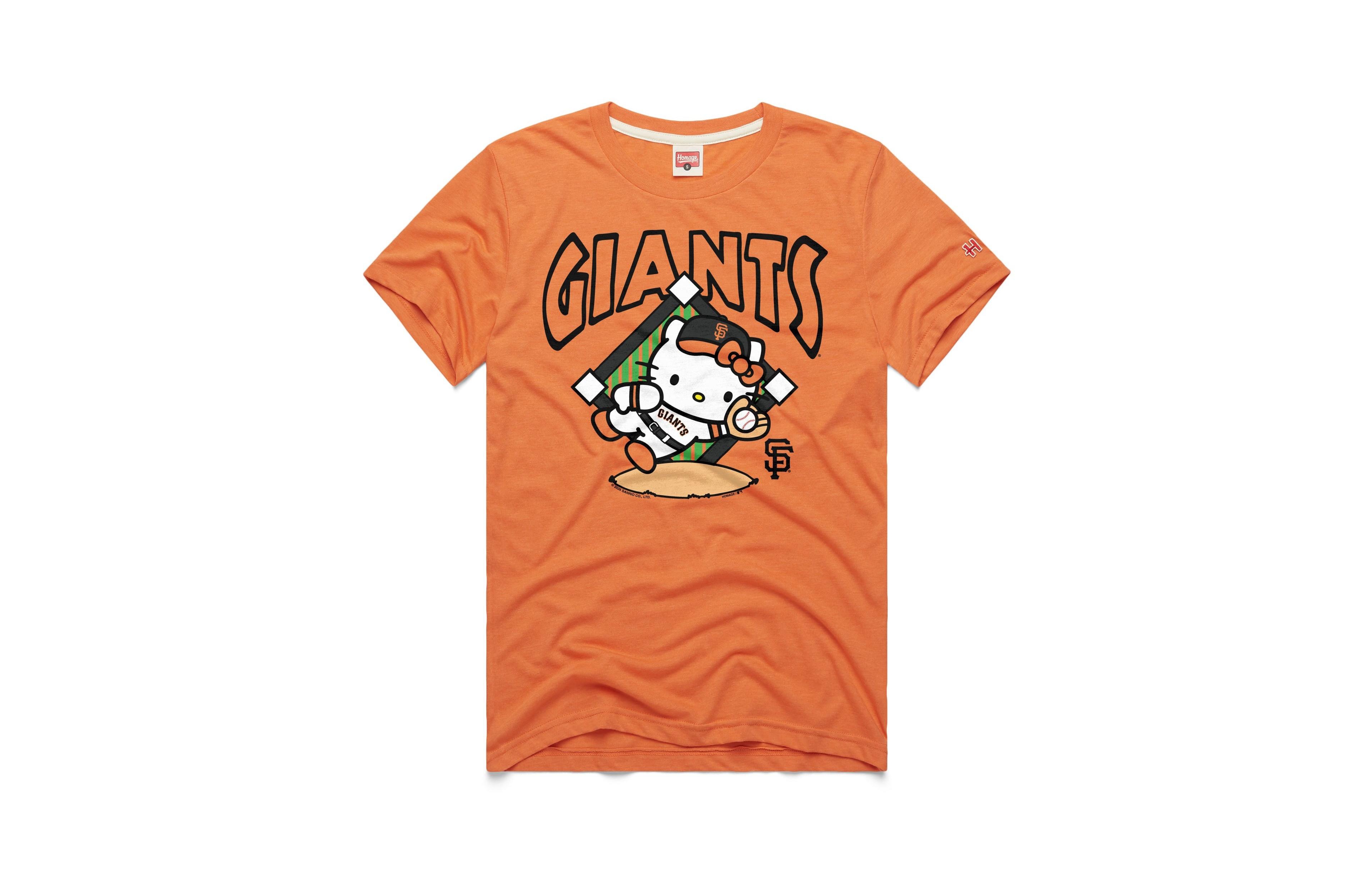 Homage Men's and Women's Orange San Francisco Giants Hello Kitty Tri-Blend T-Shirt