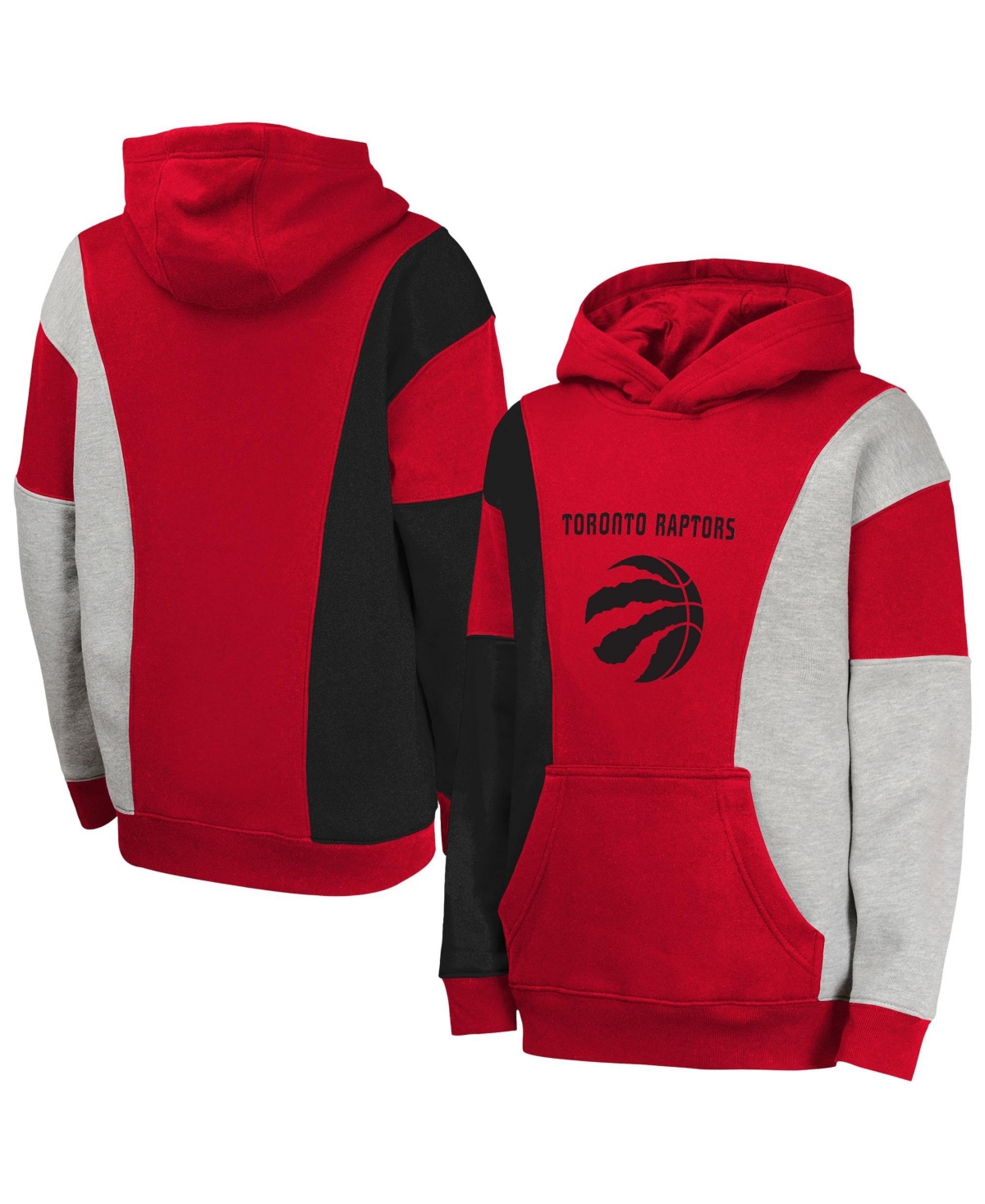 Outerstuff Big Boys' and Girls' Red Toronto Raptors Ace the Hole Pullover Hoodie
