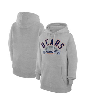 Men's and Women's Heather Gray Chicago Bears Half Ball Team Fleece Pullover Hoodie