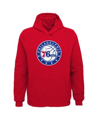 Big Boys' and Girls' Red Philadelphia 76ers Primary Logo Pullover Hoodie