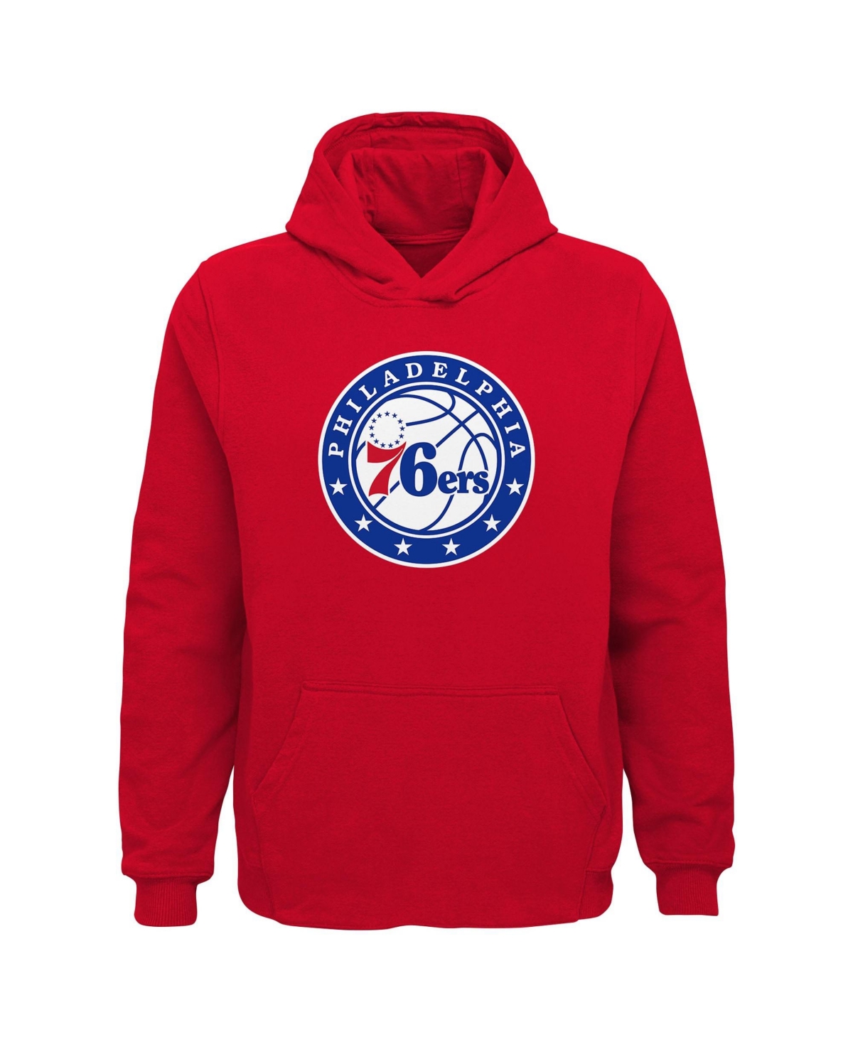 Outerstuff Big Boys' and Girls' Red Philadelphia 76ers Primary Logo Pullover Hoodie