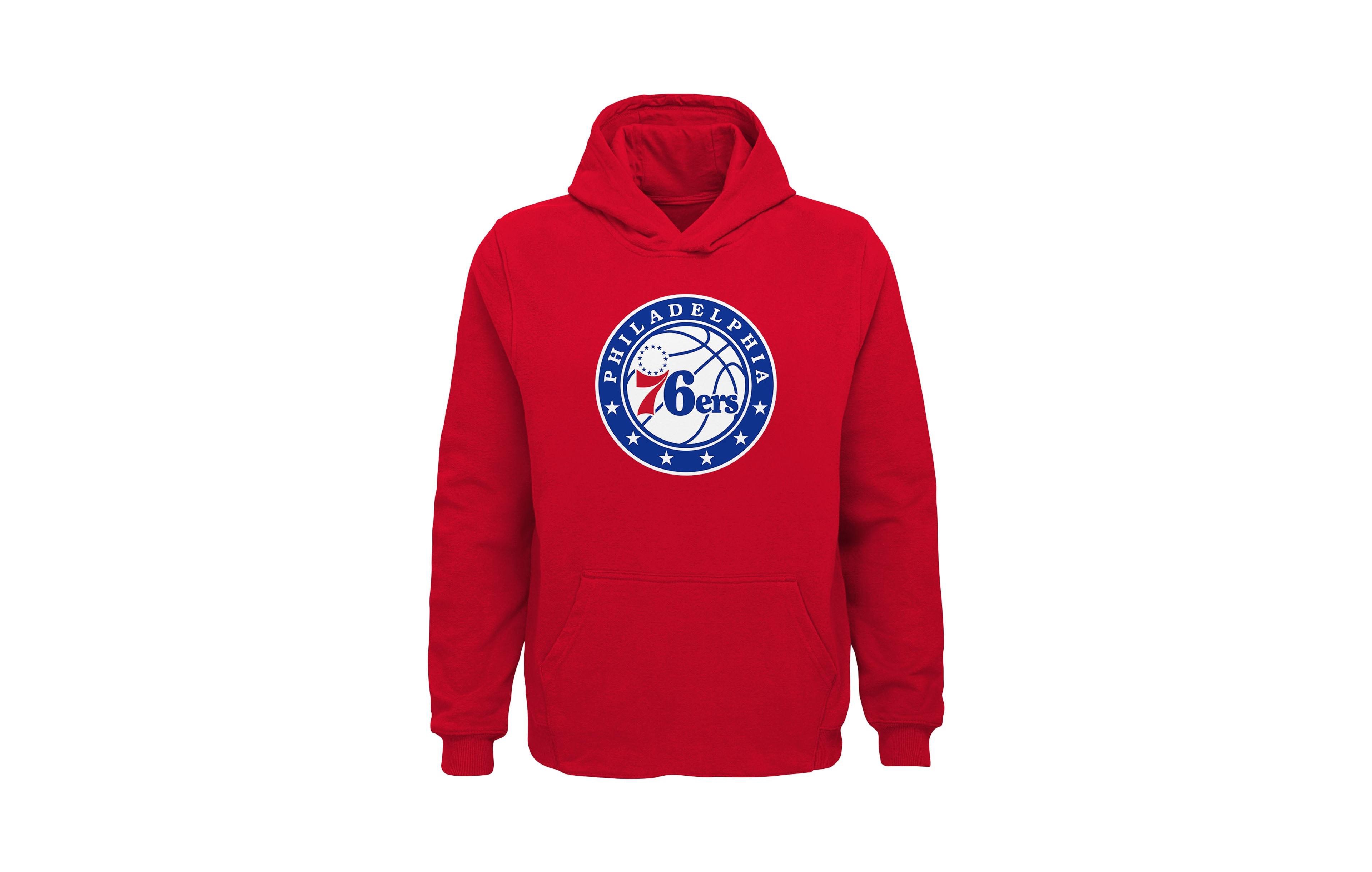 Outerstuff Big Boys' and Girls' Red Philadelphia 76ers Primary Logo Pullover Hoodie
