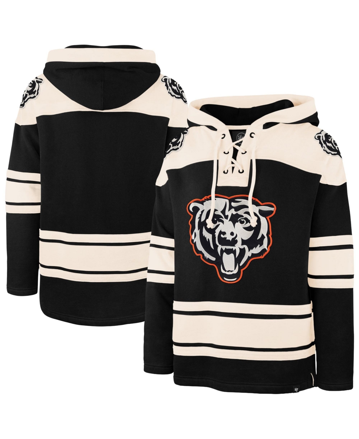 '47 Brand Men's Black Chicago Bears Superior Lacer Hoodie