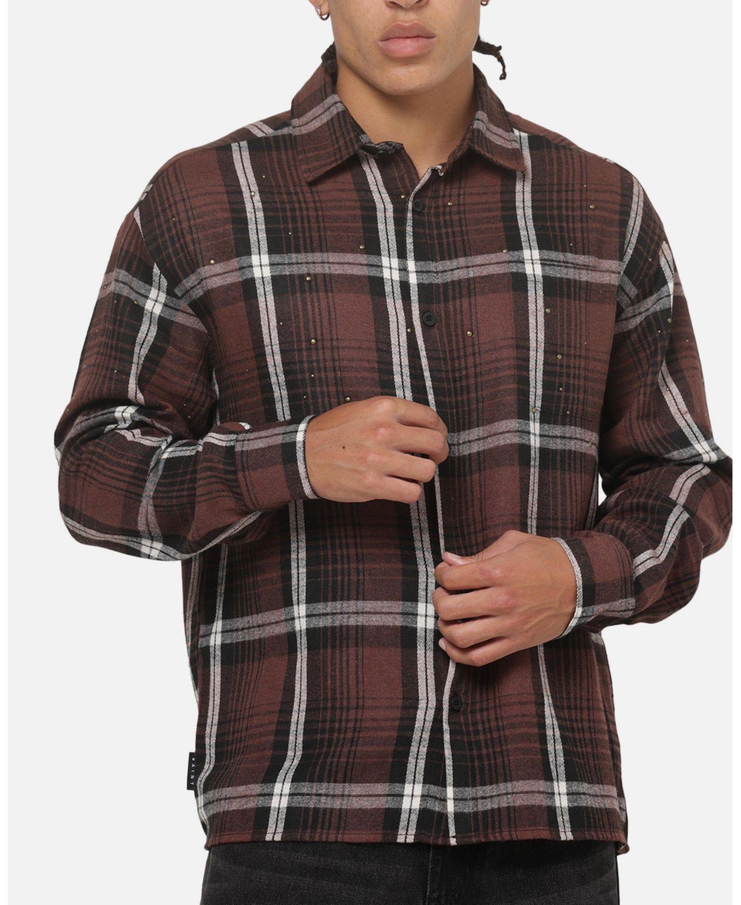 Мужская рубашка SAINT MORTA Medici Plaid Point Collar Long Sleeve — фото 5
