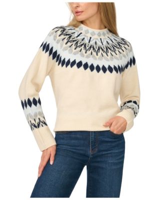 Women's Fair Isle Long Sleeve Mock Neck Sweater