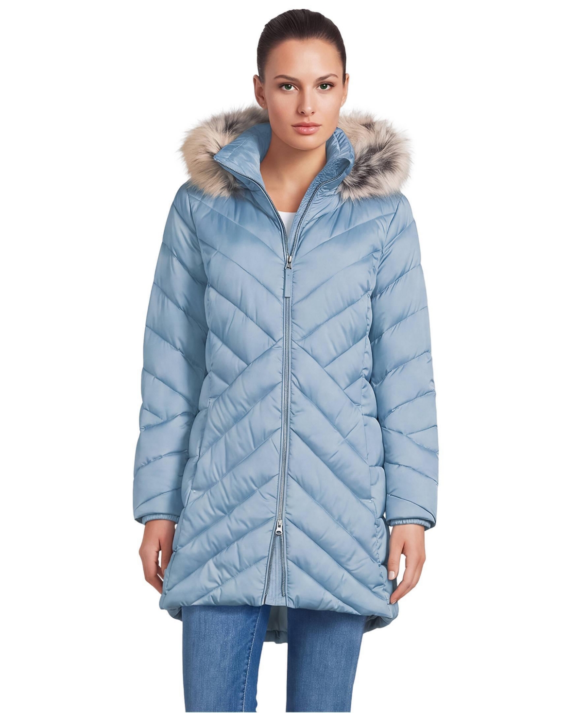 Lands' End Women's FeatherFree Cozy Fleece Lined Winter Coat