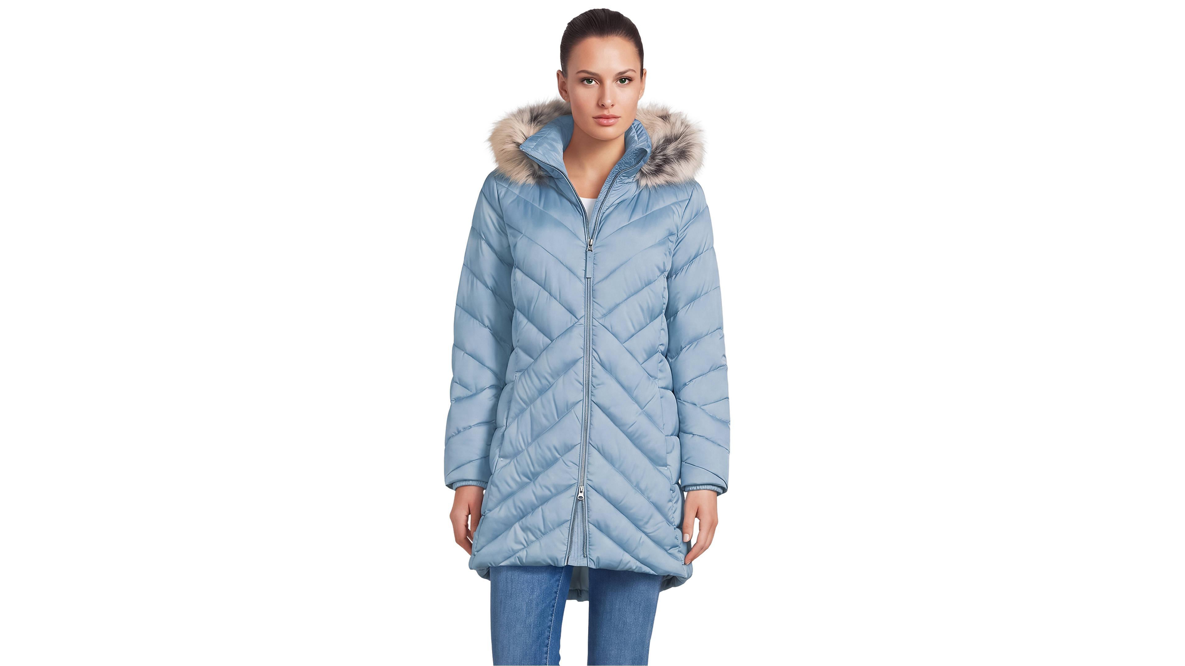 Lands' End Women's FeatherFree Cozy Fleece Lined Winter Coat