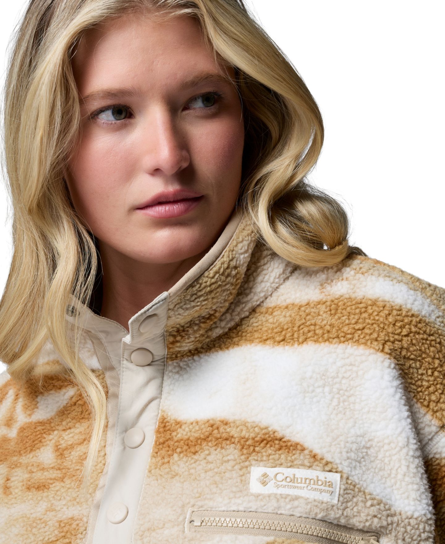 Женский топ Columbia Helvetia™ II Printed Cropped Half-Snap Fleece, цвет: Чёрный — фото 20