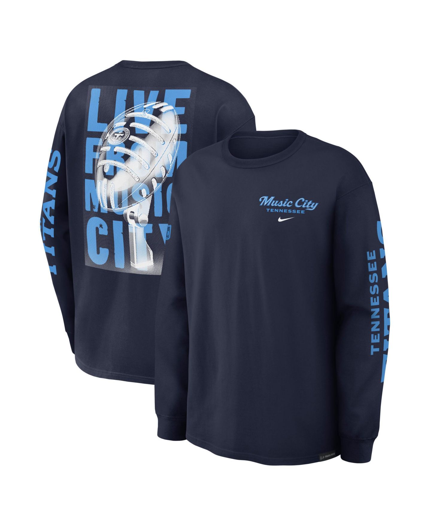 Мужская футболка Nike Navy Tennessee Titans 2026 Rivalries Collection Max90 Long Sleeve — фото 1