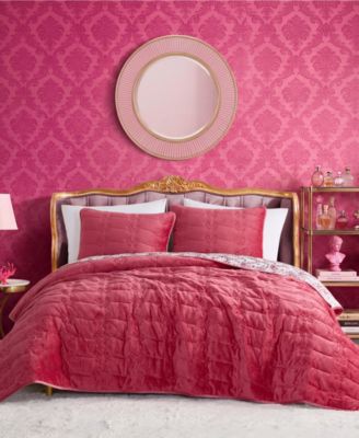Gift Bow Stitch Plush 3-Piece Quilt Set, Full/Queen