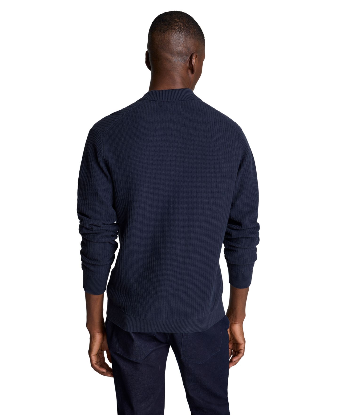 Мужское поло Kenneth Cole Long-Sleeve Textured Classic-Fit Polo Shirt, цвет: Инжирный — фото 14
