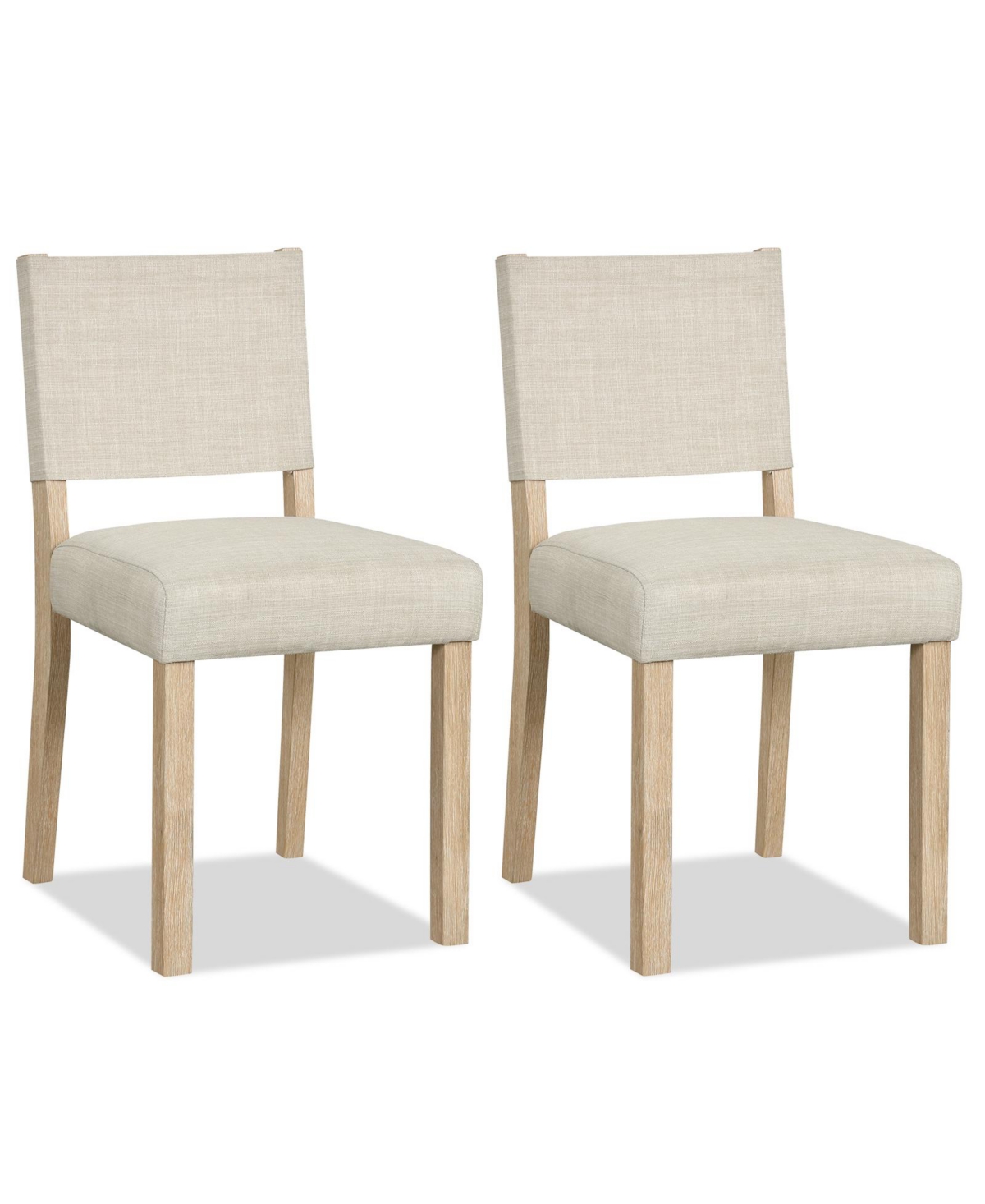 Costway Upholstered Dining Chairs, Kitchen Chairs with Solid Rubber Wood Legs