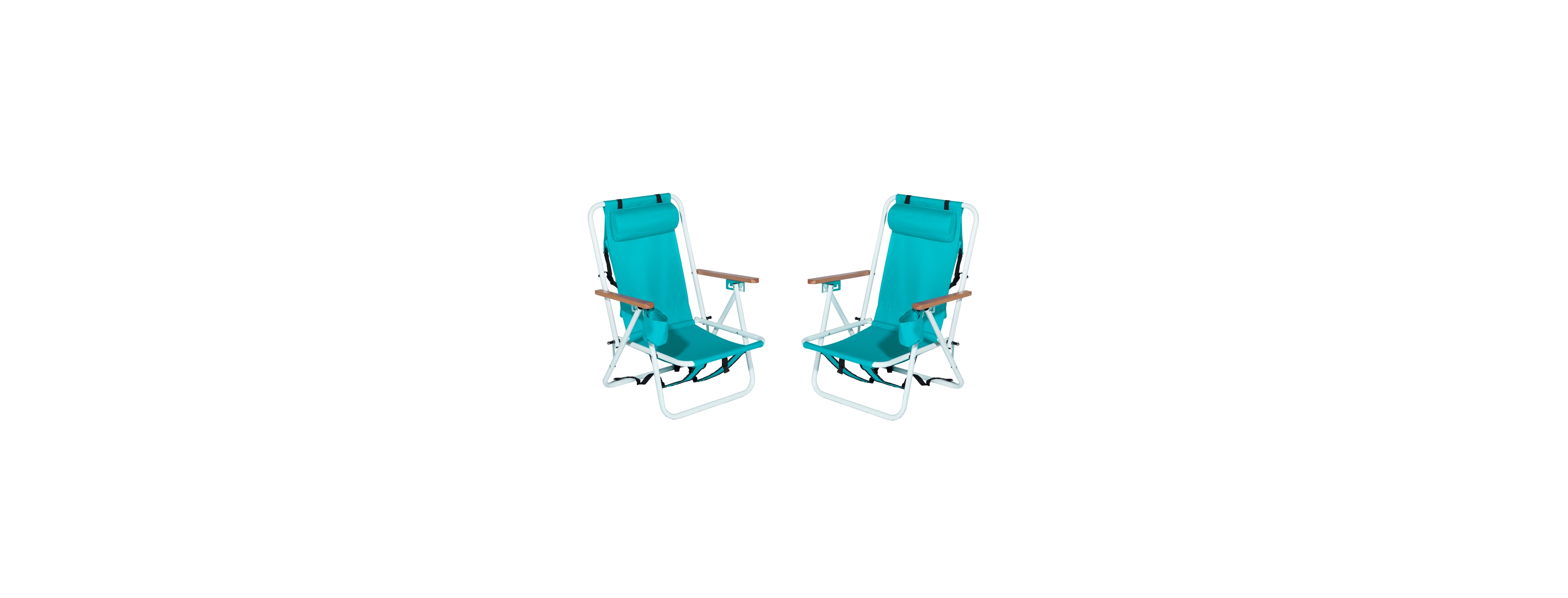 Sevorley Folding Beach Chair Set of 2 for adults, 4 Position Portable Backpack Foldable Camping Chair with Headrest Cup