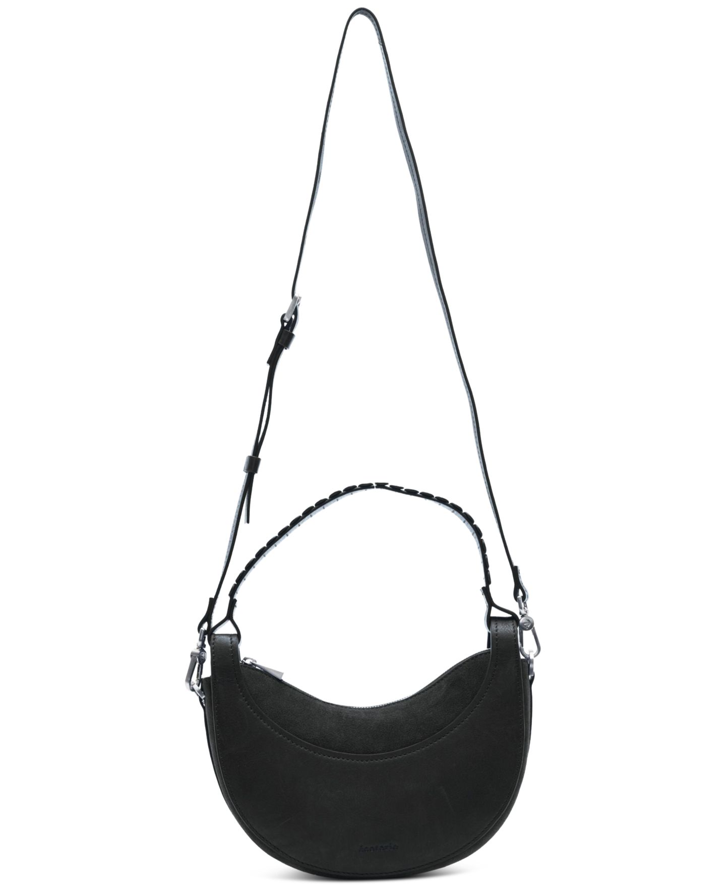 Женская сумка Ecotorie Leif Crescent Adjustable Strap Leather Crossbody, цвет: Чёрный — фото 1