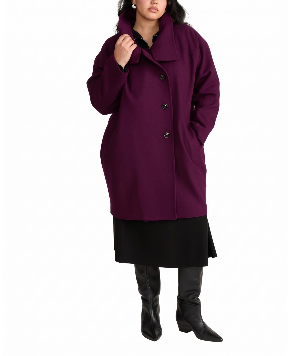 Universal Standard Plus Size Marlo Cocoon Coat - Gamay