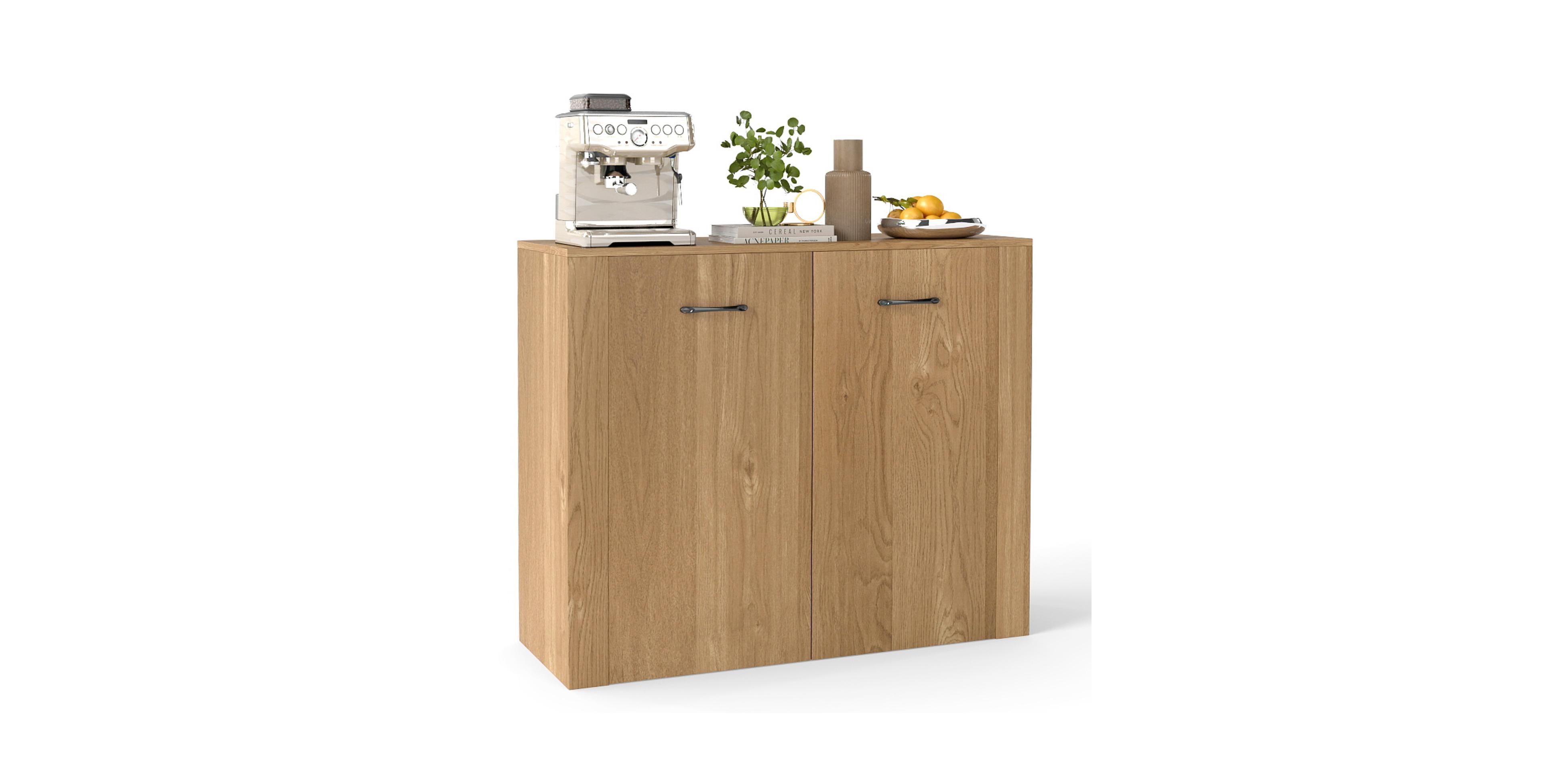 Mecale 38 Inch Engineered Wood Modern Anti-Tip Buffet Sideboard Storage Cabinet