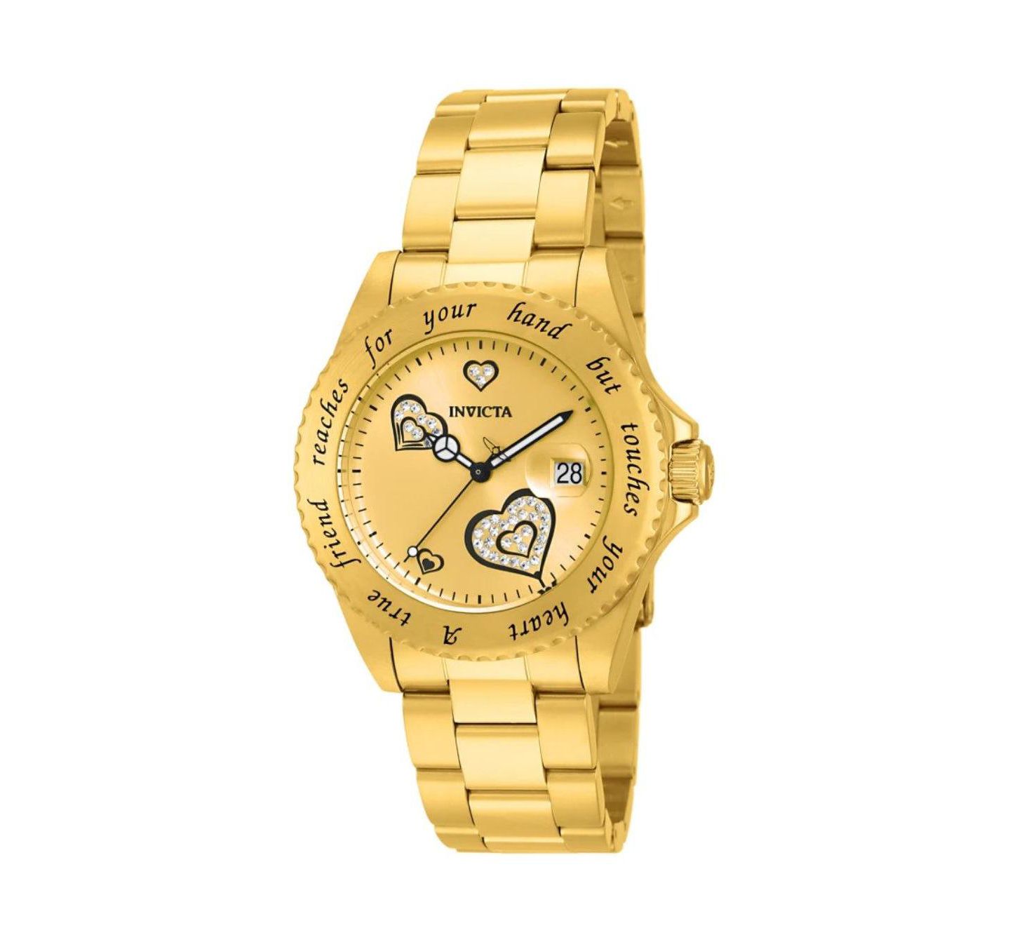 Женские часы Invicta Angel Quartz 3 Hand Gold-Tone Stainless Steel, 40mm, цвет: Золотой — фото 1