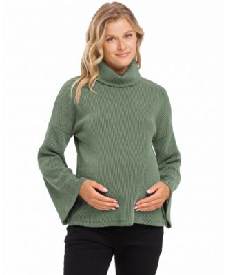 Maternity Ribbed Turtleneck Long-Sleeve Sweater