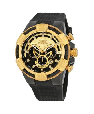 Men's Quartz Bolt Multifunction Black Rubber Watch, 52mm