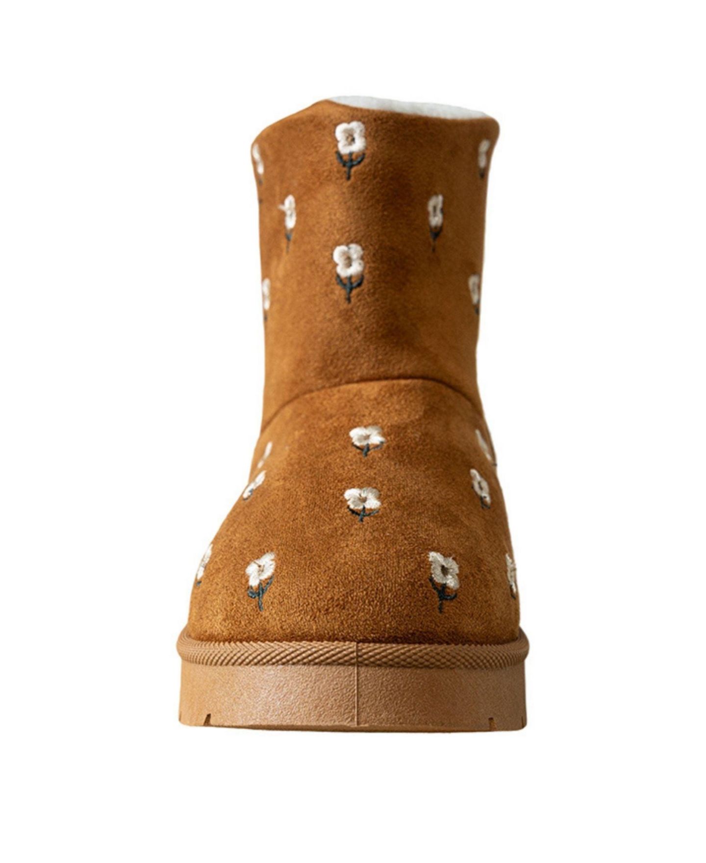 Ботинки Bebe Cozy Floral-Embroidered Rounded Toe Boots для девочек, цвет: Коньячный — фото 4