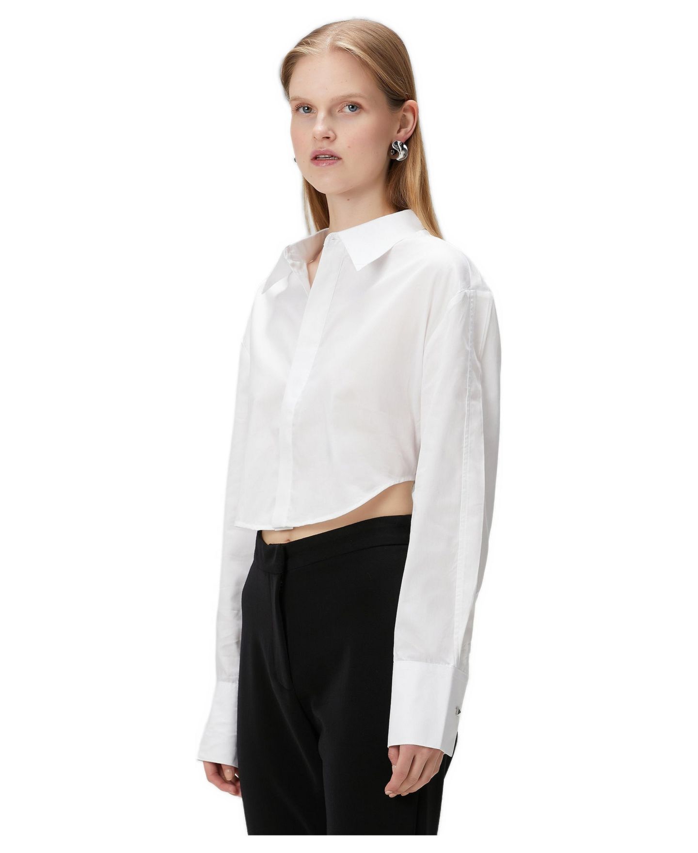 Женский топ PCFG Long-Sleeve Adjustable Tie-Back Crop, цвет: Белый — фото 3