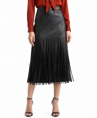 Women's Kaia High-Waisted Polyester Fringe Skirt