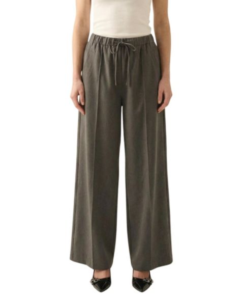 Женские брюки Modenaire High-Rise Drawstring Wide-Leg, цвет: Угольный