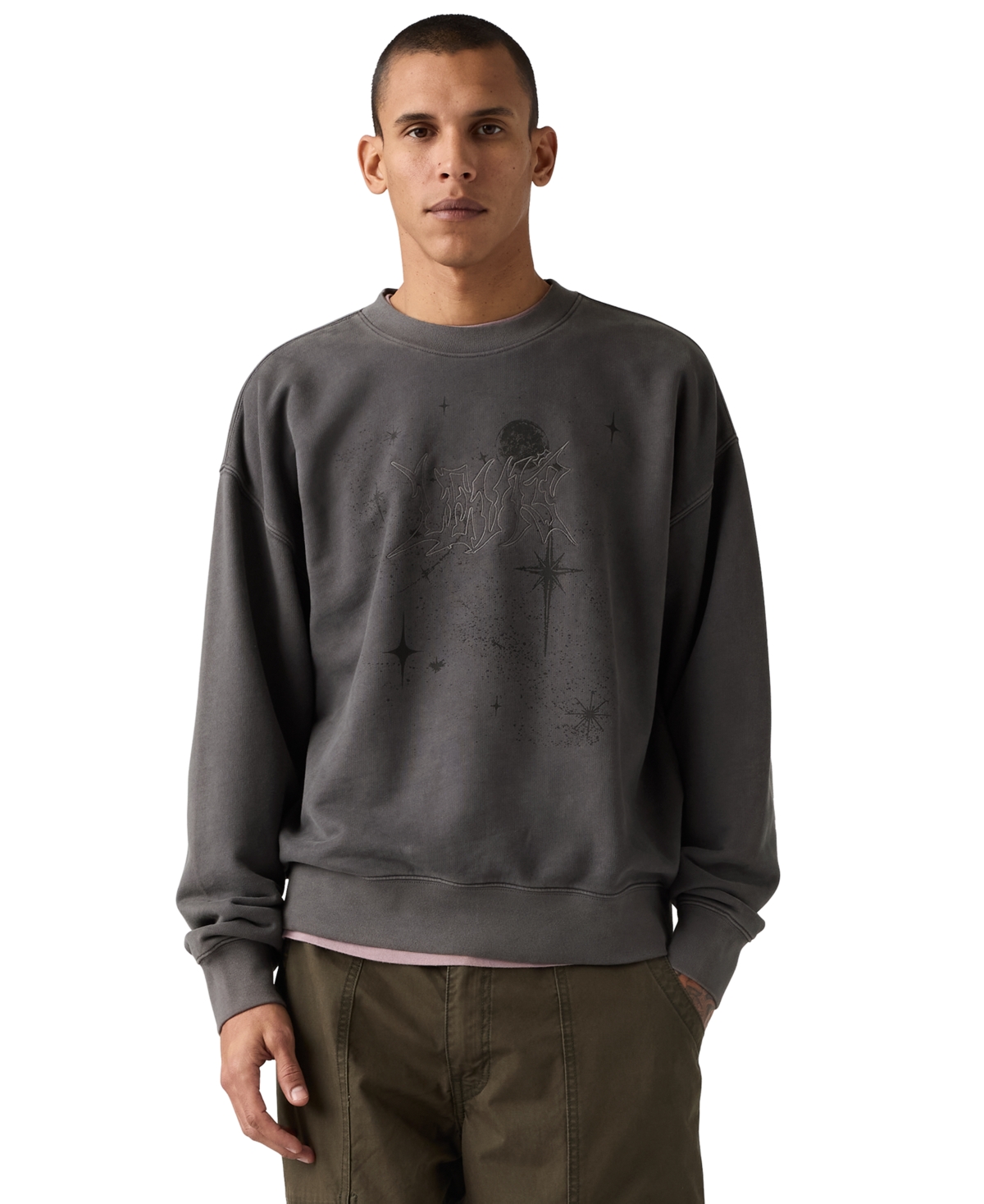 Levi's Men's Sunset Graphic Long-Sleeve Regular-Fit Sweatshirt - Gray