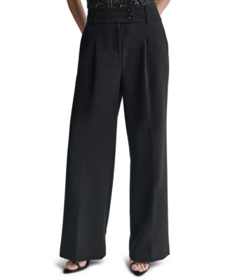 Women's Wide Leg Pleated High-Waisted Pants