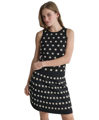 Women's Polka Dot Sleeveless Crewneck Sweater Top