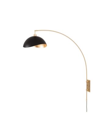 Wall Mounted Arc Lamp, Luna Bella Matte Leaf Shade, Weathered , Dimmable
