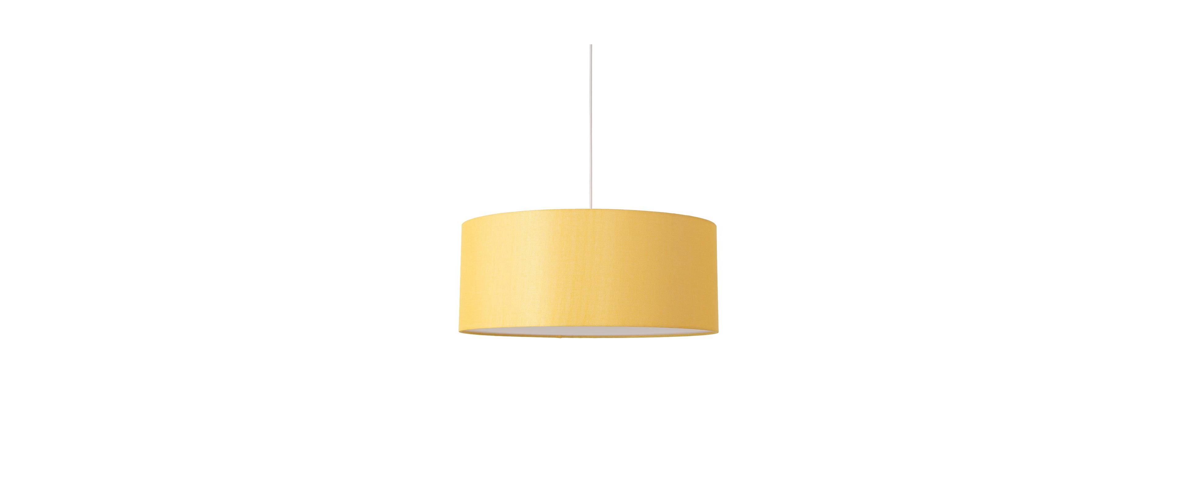 Nova Of California Stretch Pendant - Satin Nickel, Mustard Linen Shade, Dimmable, Bulb Included
