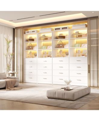 Closet Organizer System Set of 4 with 16-Drawers and 8-Adjustable Shelves