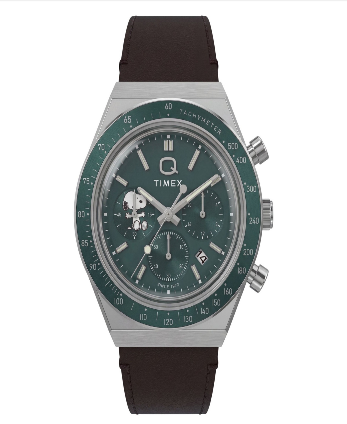 Timex Men's Quartz Peanuts Chronograph Brown Leather Watch 40mm