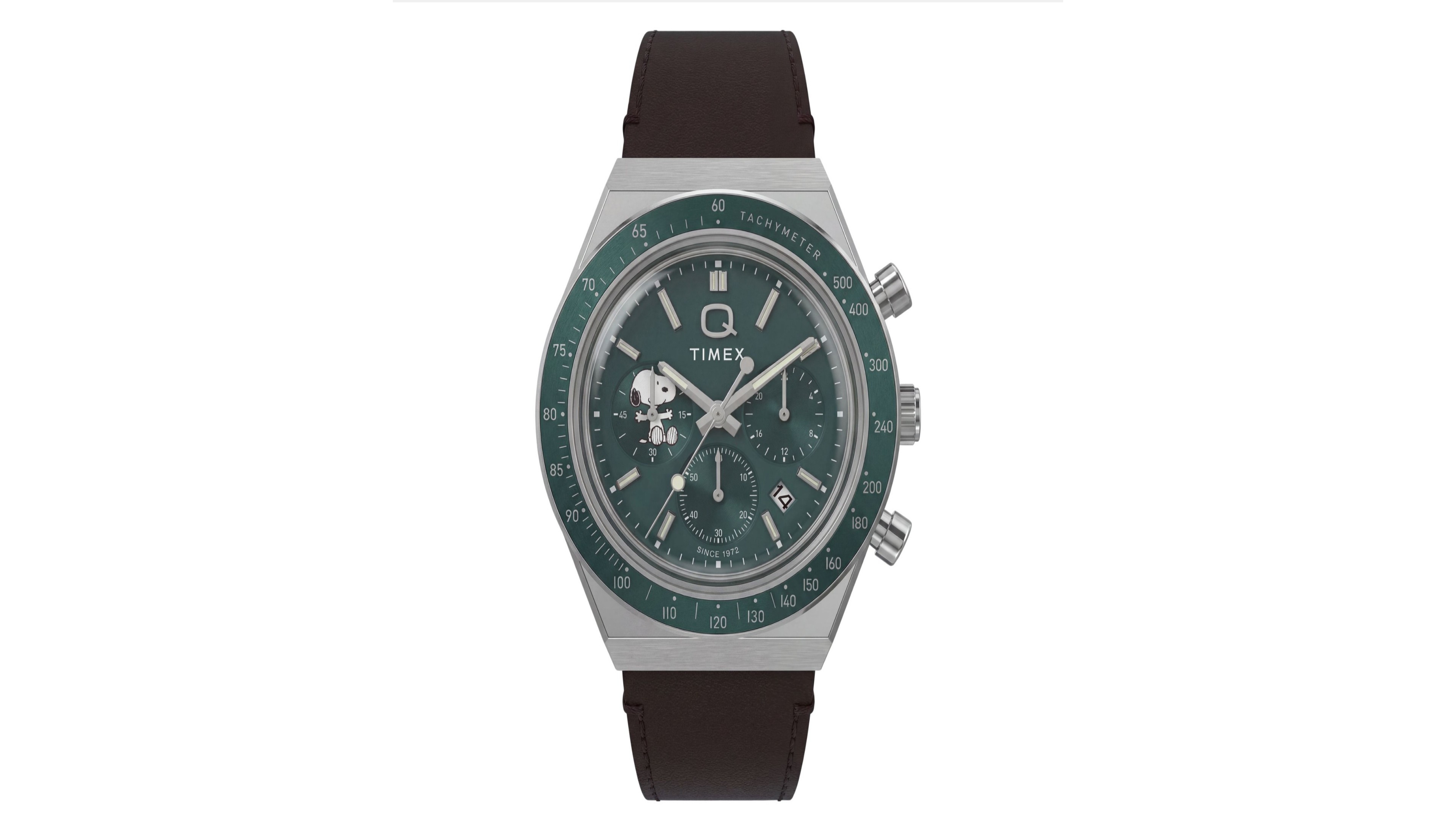 Timex Men's Quartz Peanuts Chronograph Brown Leather Watch 40mm