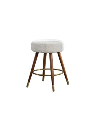 MoMo Boucle Upholstered Counter Height Stool, 360degree(s) Swivel