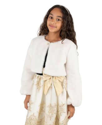 Girls' 7-16 Rhinestone Long-Sleeve Bolero