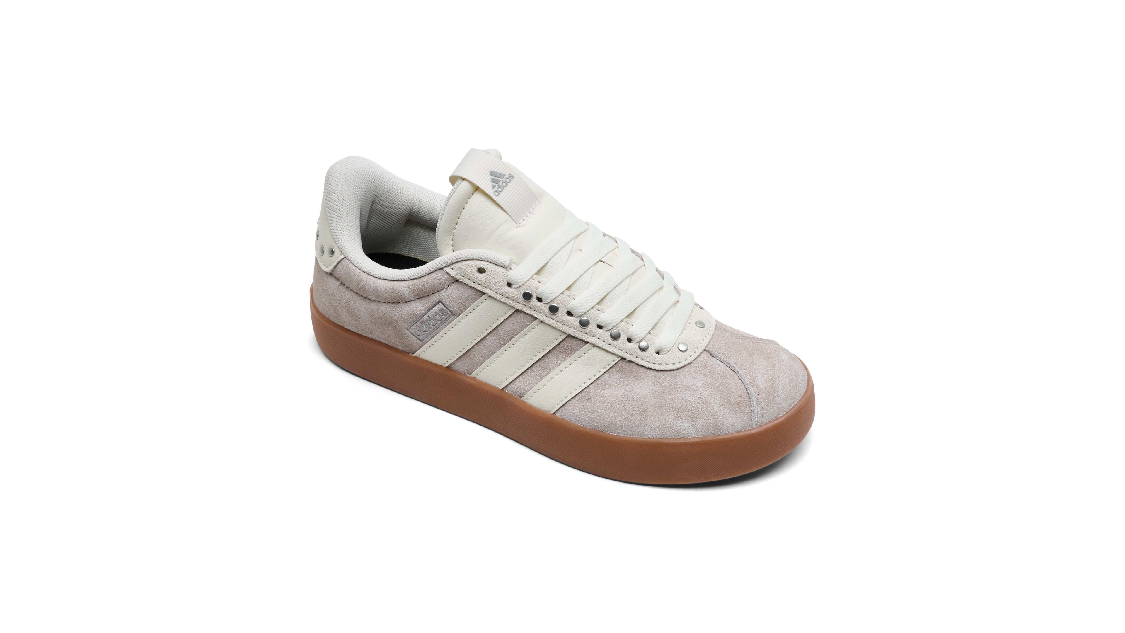 adidas Women's Vl Court 3-0 Lace-Up Leather and Suede Sneakers