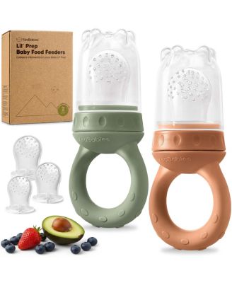 2-Pack Prep Baby Food Feeder, BPA-Free Silicone Baby Fruit Feeder for Teething, 6-12 Months BLW Feeding Essentials