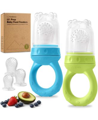 2-Pack Prep Baby Food Feeder, BPA-Free Silicone Baby Fruit Feeder for Teething, 6-12 Months BLW Feeding Essentials