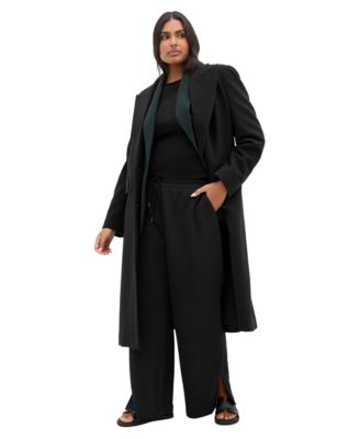 Plus Size Keira Water-Resistant Longline Melton Coat