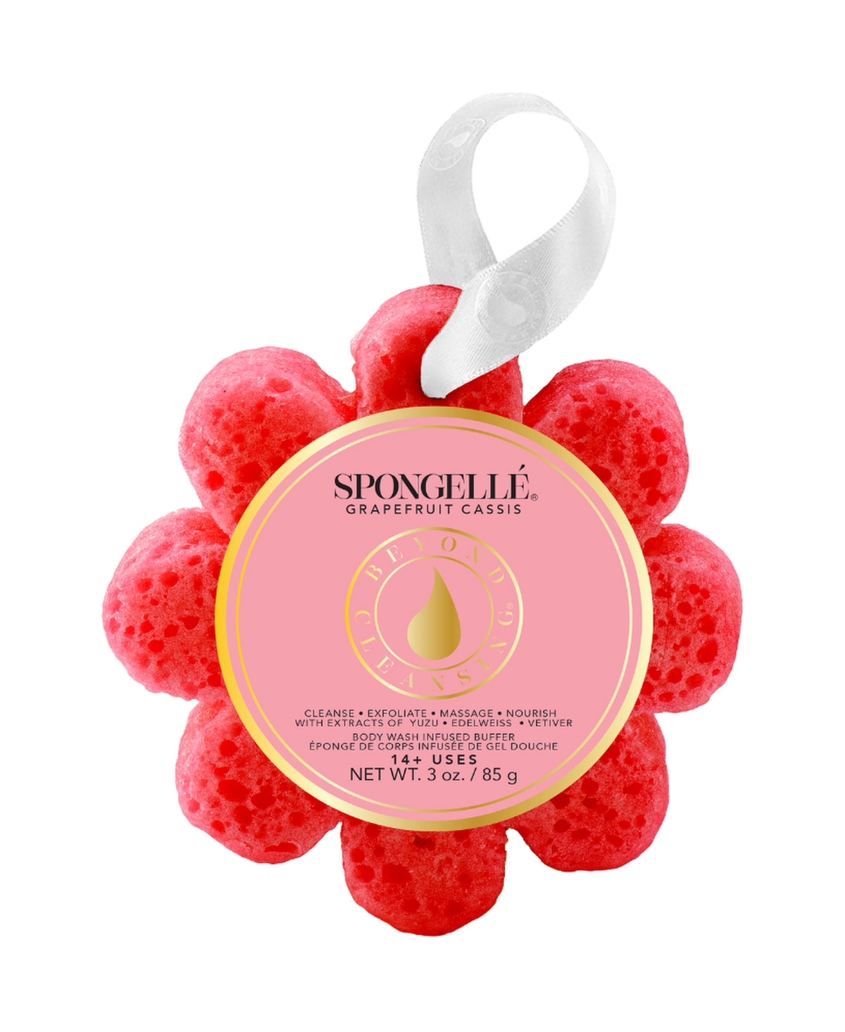SPONGELLE Grapefruit Cassis Wild Flower Body Buffer | Body Wash Infused Buffer