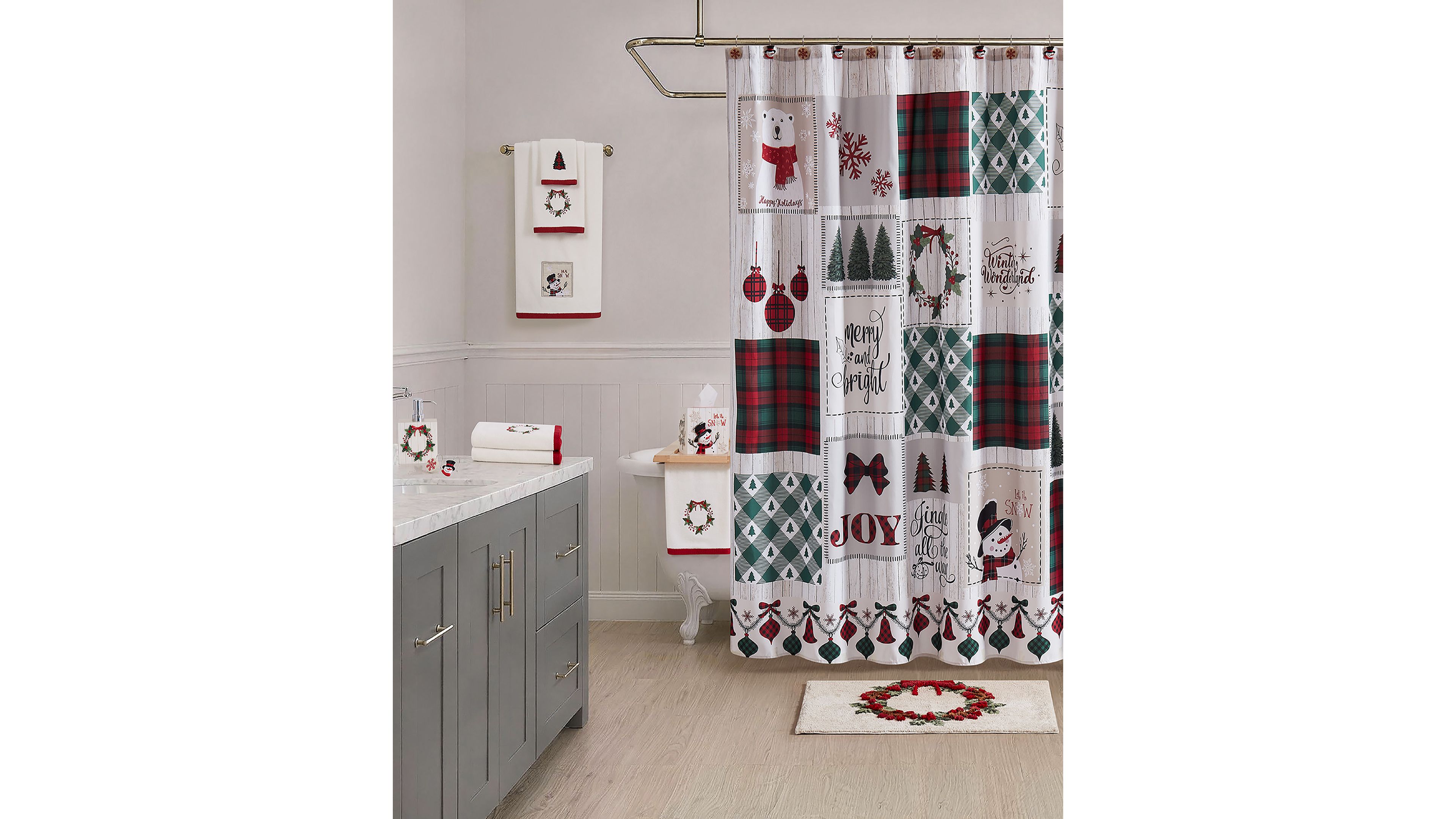 Avanti Patchwork Decorative Holiday Bath Accessories