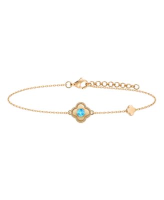 Blue Topaz Clover Adjustable Bracelet (1/4 ct. t.w.) in 14k Gold