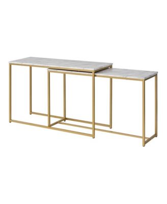 Set of 2 Nesting Tables – Narrow Long Sofa Tables for Behind Couch