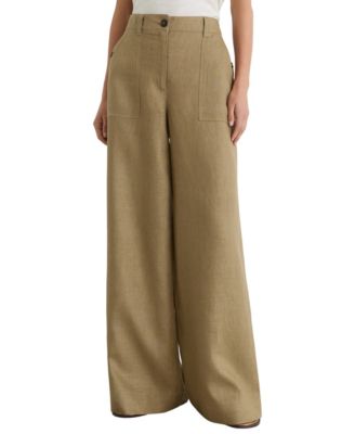Women's Ashby High-Waist Wide-Leg Linen Pants